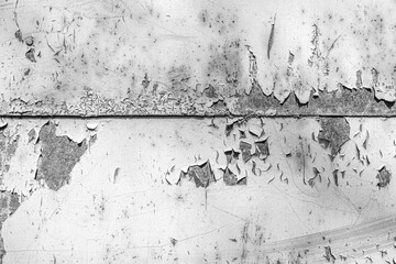Rusty old metal texture with peeling paint as abstract background.