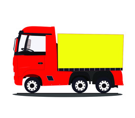 Illustration on delivery truck isolated on white background