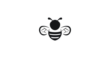 Creative Black Bee Abstract Logo Design Vector