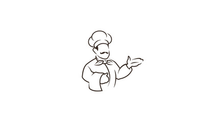 Creative Chef Person Abstract illustration Logo Design Vector
