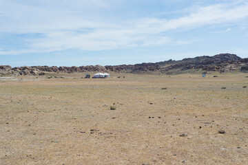 Fototapeta na wymiar Plain in the Mongolian desert
