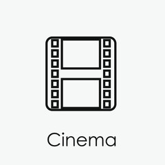 Cinema vector icon.  Editable stroke. Linear style sign for use on web design and mobile apps, logo. Symbol illustration. Pixel vector graphics - Vector