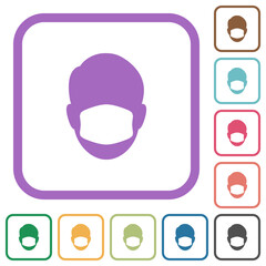 Face with medical mask simple icons