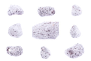 Collection of stone mineral Pumice
