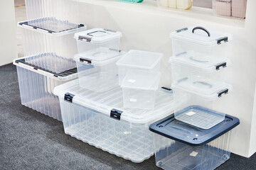 Household plastic storage containers