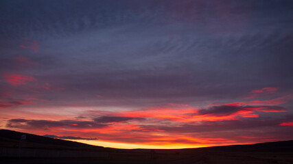 Sunrise at border Chile-Argentina