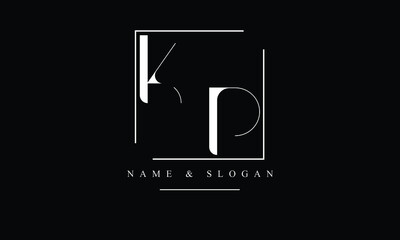 PK, KP, P, K abstract letters logo monogram - obrazy, fototapety, plakaty