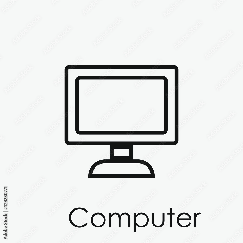Poster computer vector icon. editable stroke. linear style sign for use on web design and mobile apps, logo