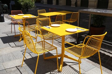 Sidewalk cafe in Warsaw, Poland