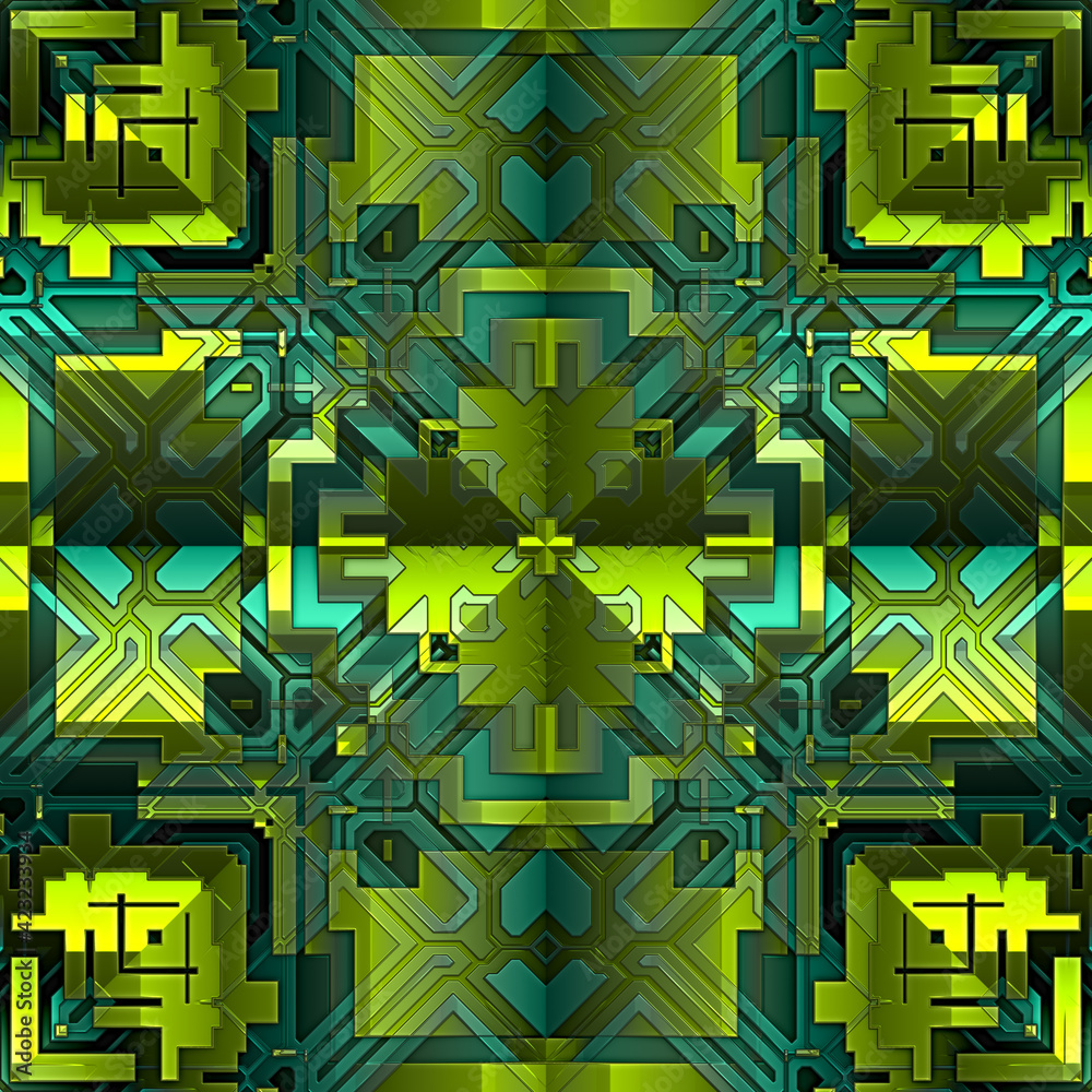 Poster 3d effect - abstract geometric pattern
