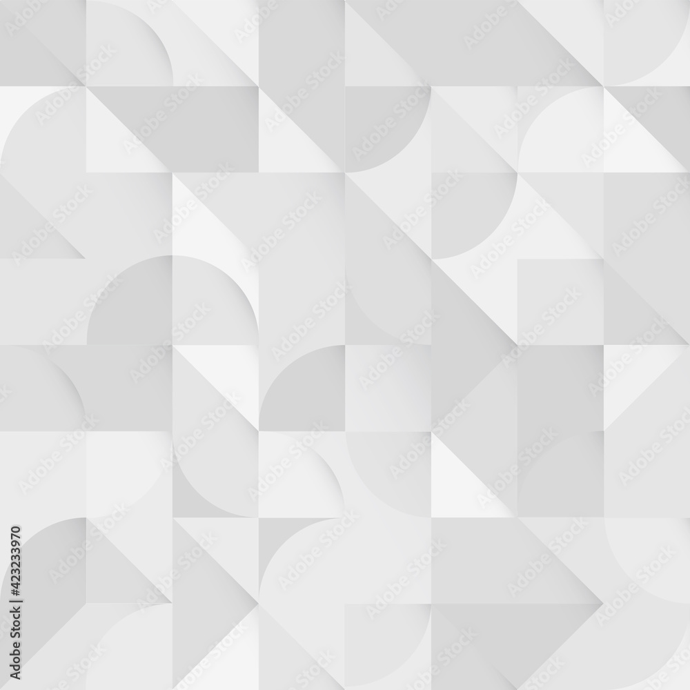 Poster light grayscale abstract geometric shapes background. seamless vector