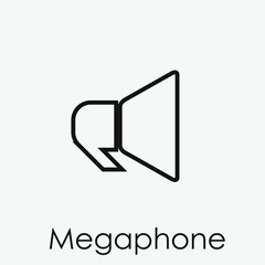 Megaphone vector icon.  Editable stroke. Linear style sign for use on web design and mobile apps, logo. Symbol illustration. Pixel vector graphics - Vector