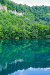 Fototapeta na wymiar Blue lake Chirik-Kel in the Kabardino-Balkar Republic