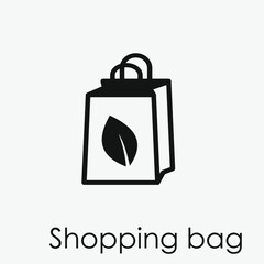 Shopping bag vector icon.  Editable stroke. Linear style sign for use on web design and mobile apps, logo. Symbol illustration. Pixel vector graphics - Vector