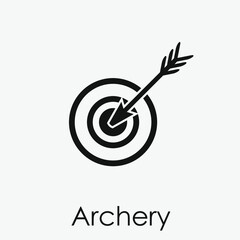 Archery vector icon.  Editable stroke. Linear style sign for use on web design and mobile apps, logo. Symbol illustration. Pixel vector graphics - Vector