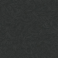 Seamless abstract dark floral seamless pattern. Vector background
