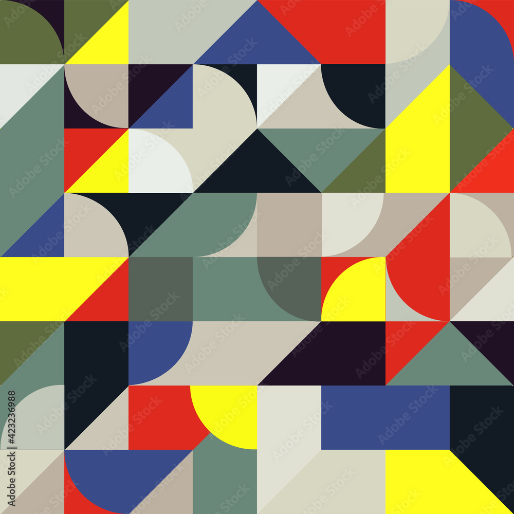 Aufkleber Multi-colored Abstract Geometric Shapes Background. Vector background