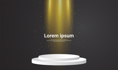 the design of the product podium, in black and gold, is perfect for the background of your product
