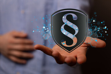 paragraph law sign digital in hand.