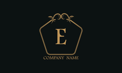 A simple exquisite monogram with the alphabet letter E. Can be used as a logo for a company, boutique, restaurant, business.