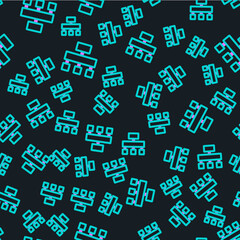 Line Site map icon isolated seamless pattern on black background. Vector
