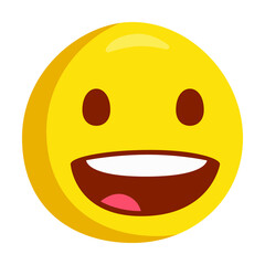 Grinning Emoji Icon Illustration. Happy Vector Symbol Emoticon Design Doodle Vector.