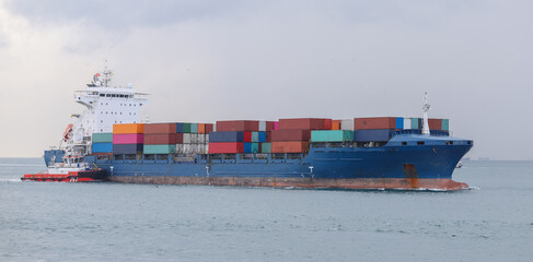 Container Ship in Sea