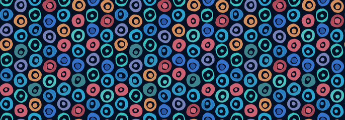 Circle Hand drawn Watercolor isolated on white canvas with high resolution texture, seamless pattern
