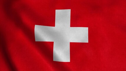 Flag of Switzerland fluttering in the wind. 3d illustration