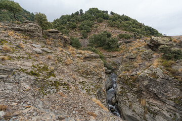 Mountainous landscape in Sierra Nevada in southern Spain