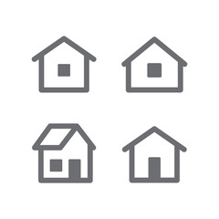 Set of house vector icons. Homes clipart symbols. Home pictogram collection.