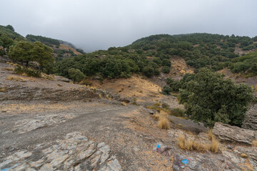 Mountainous landscape in Sierra Nevada in southern Spain