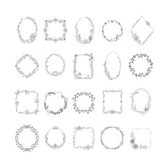 Obraz premium Set of Frames with Flowers