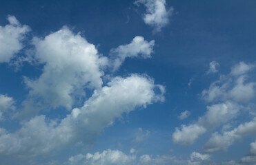 Beautiful white cumulus clouds. Resource for designers.