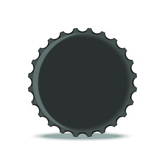 Black bottle cap isolated on a white background