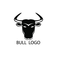 Black bull logo isolated on a white background