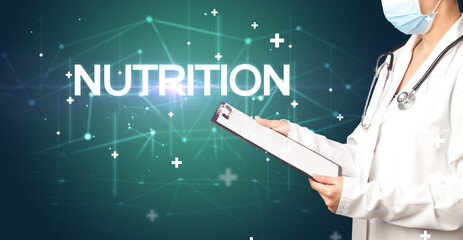 Doctor fills out medical record