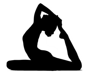 silhouette of a  yoga woman
