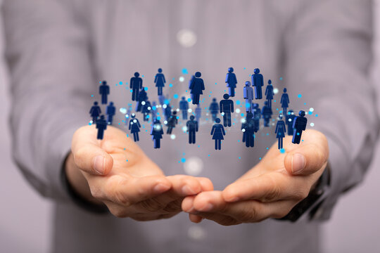 digital Business people silhouettes network team