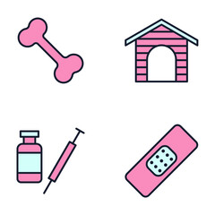 Set of Pet, vet, pet shop icon. pet shop pack symbol template for graphic and web design collection logo vector illustration