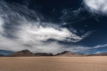 The Dali Desert in SW Bolivia is vast and filled with high Volcanoes.     