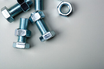 nuts screws fastening materials closeup