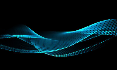 Abstract blue wave on a blue background	