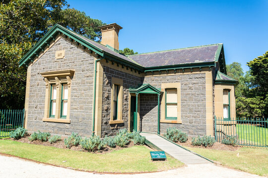 Werribee, Victoria, Australia - March 19, 2017. Historic building, dating from 1877, on the grounds of Werribee Park in Victoria, Australia
