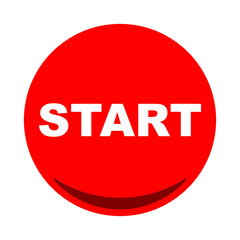 Start button icon flat . Vector illustration