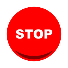 Stop button icon flat . Vector illustration
