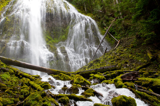 Scenic view of Proxy Falls, located in Willamette National Forest, Oregon.    
