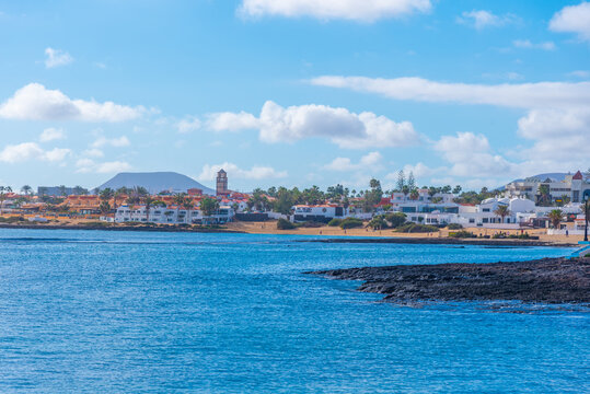 Sunny day at a beach in Corralejo, Fuerteventura, Canary islands, Spain