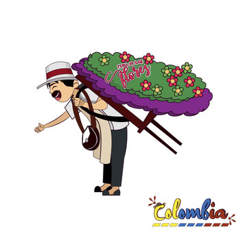 Isolated silletero man. Colombian culture - Vector illustration