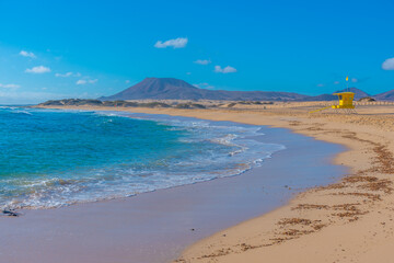 Playa del Moro at Corralejo sand dunes at Fuerteventura, Canary islands, Spain